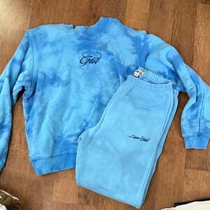 I.AM.GIA women’s oversized sweat set blue tie dye